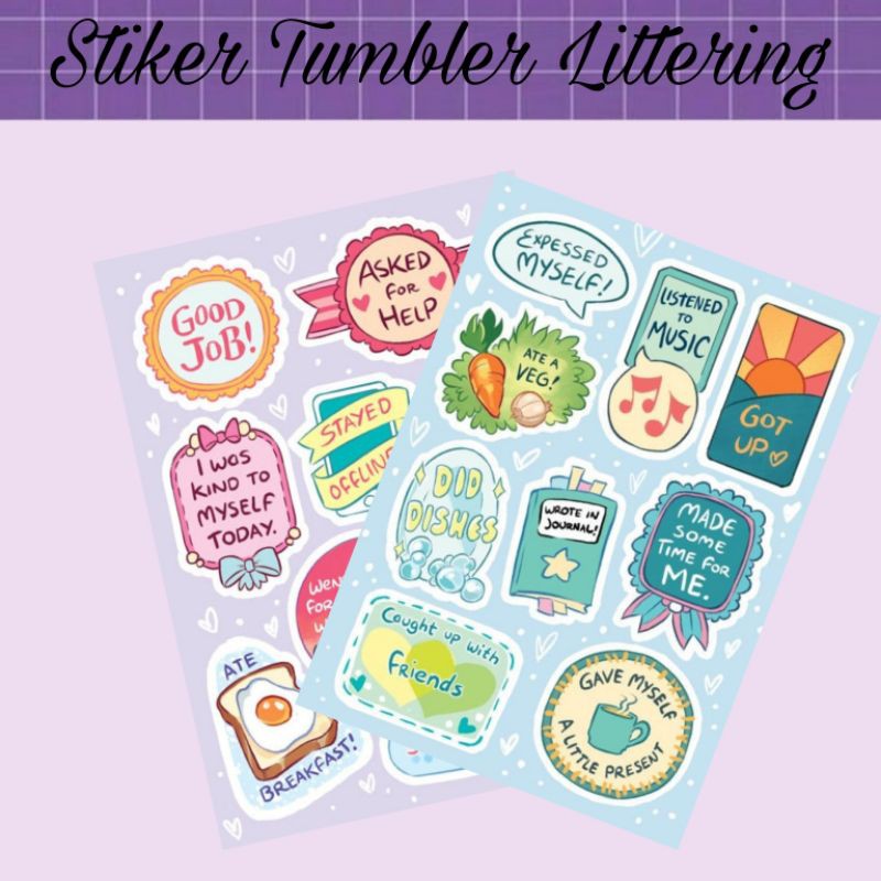 

Stiker Asthetic Littering/Stiker Tumbler Littering Journal,Diary,Case Hp, Laptop,Dll