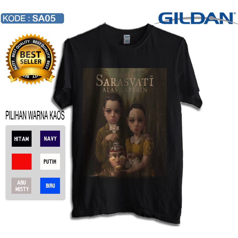 Kaos sarasvati alas labirin original gildan softstyle sa05