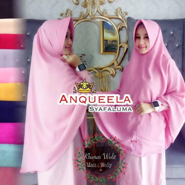 Jilbab syar'i jumbo Khimar wolit by Anqueela