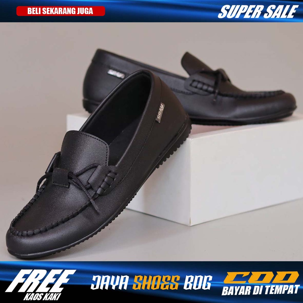 GUMI|Sepatu Slip On Pria Original Semi Formal Pantofel Hitam Main Kondangan Kerja Kantor Casual Kasual Selop Slop Santai Cowok Trendy