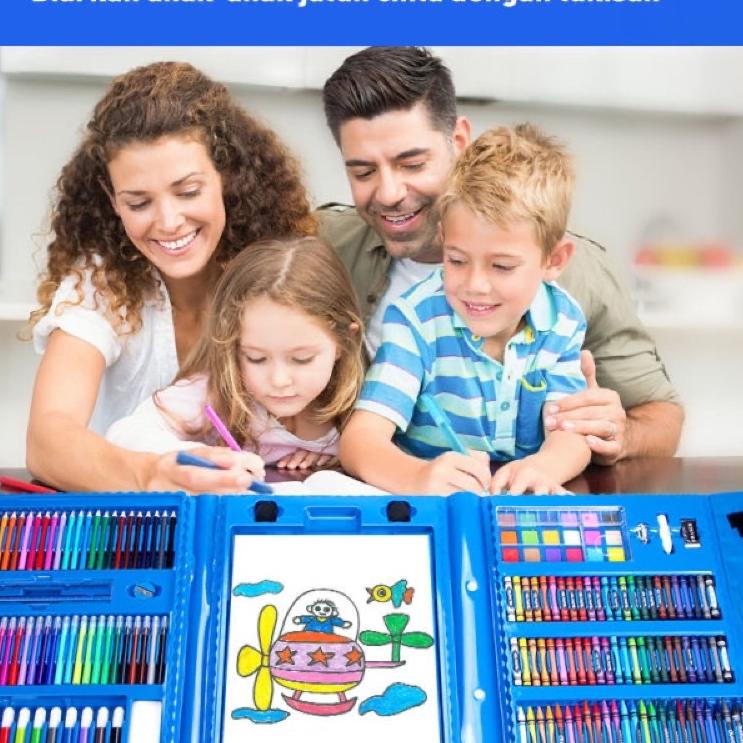 

Memang Keren-- ART Crayon Set Alat Menggambar Anak Krayon Cat Air Rautan Pensil Warna 208 Buah