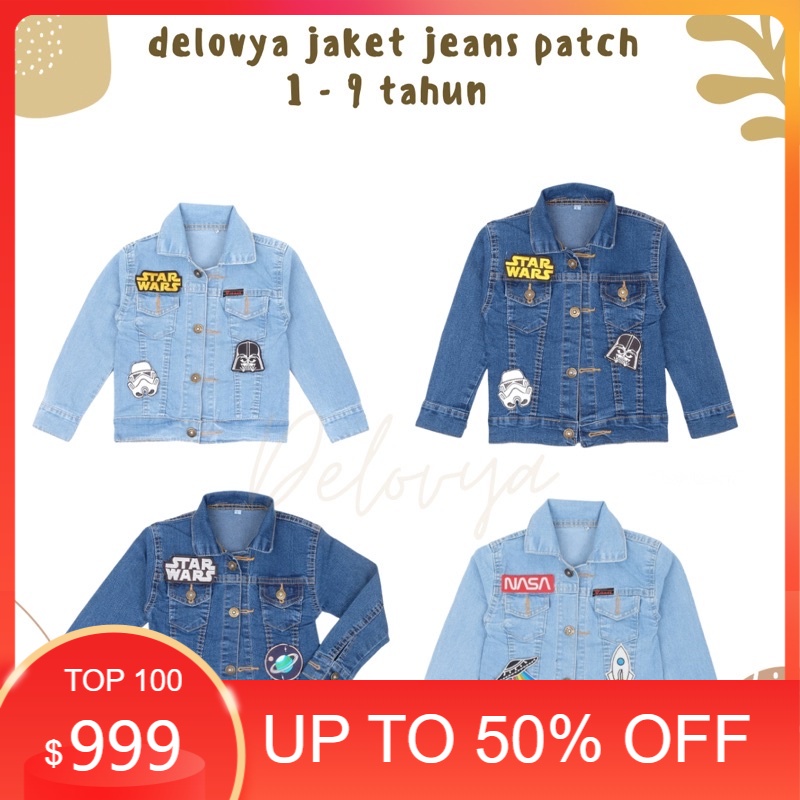 Delovya jaket jeans anak patch cartoon | jaket jeans anak starwars