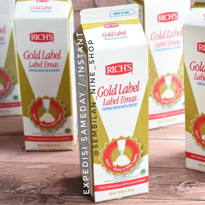 

Spesial Promo Richs Gold Label Non Dairy Whipping Cream Rich 907 Gram