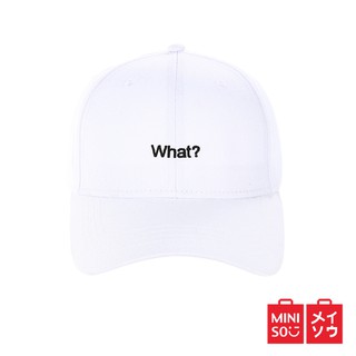 Miniso  Official Topi  Basic Embroidery WHAT Baseball Cap   Miniso  Official Topi  Basic Embroidery WHAT Baseball Cap
