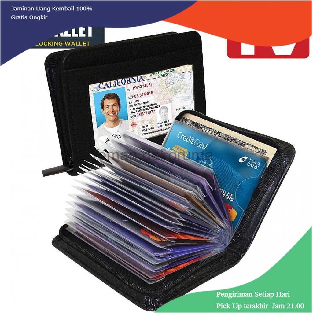 TD - PR1 Lock Wallet Dompet Kartu Kredit Secure RFID Blocking - 789522