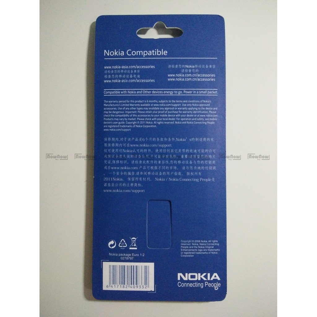 Baterai Nokia 3108 3500 Classic 5100 6100 6101 6103 6125 6126 6131 BL-4C BL4C ORI OEM Batre Battery