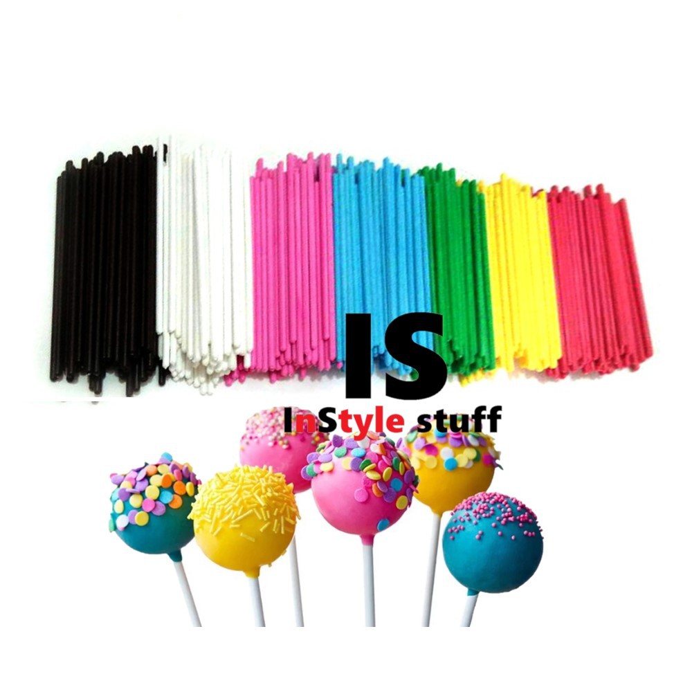 STIK PERMEN PLASTIK 25PCS - LOLIPOP STICK WARNA WARNI PEGANGAN GAGANG COKLAT COKELAT CHOCOLATE JELI