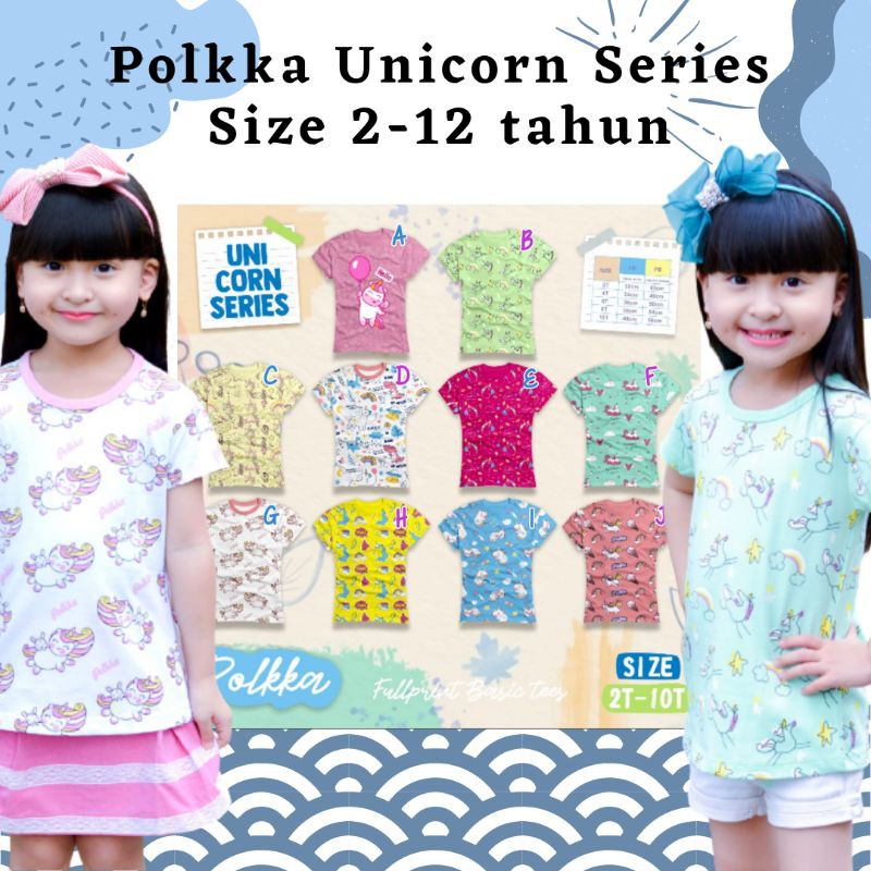 Kaos anak | kaos anak Polkka Fullprint Unicorn series