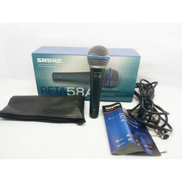 Mic vocal  shure Beta 58A tanpa switch plus kabel