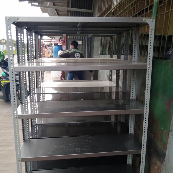 rak besi siku ( 30x1x1,5 ) 5 susun + karet kaki