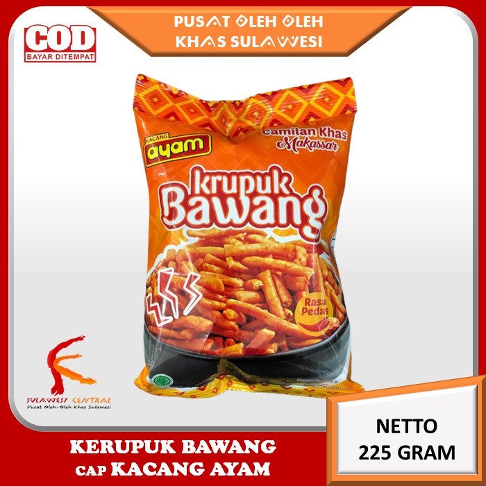 

NEW Kerupuk Bawang cap Kacang Ayam cemilan Khas Sulawawesi 225 gr