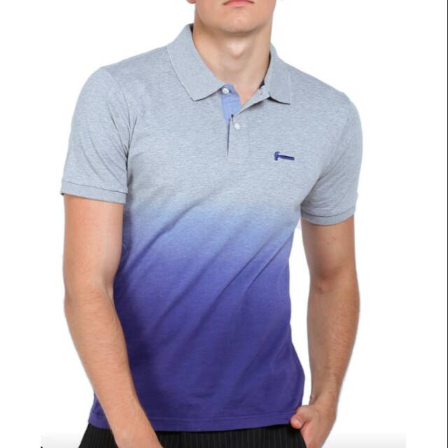 Kaos polo shirt pria HAMMER abu biru