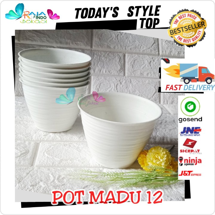 Pot Tawon 12 - Madu 12 - King Mado 12 Putih Pot Tawon Plastik 12 Murah Pot Mini Lucu Pot Tawon 15 18