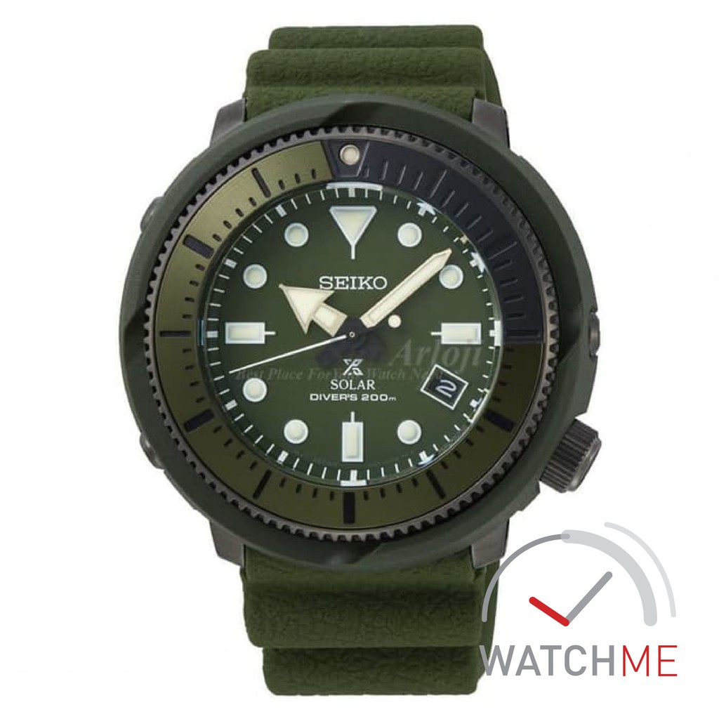 Seiko Prospex SNE535P1 Solar Tuna Street Series Green 200m Green Rubber Strap Original Bergaransi