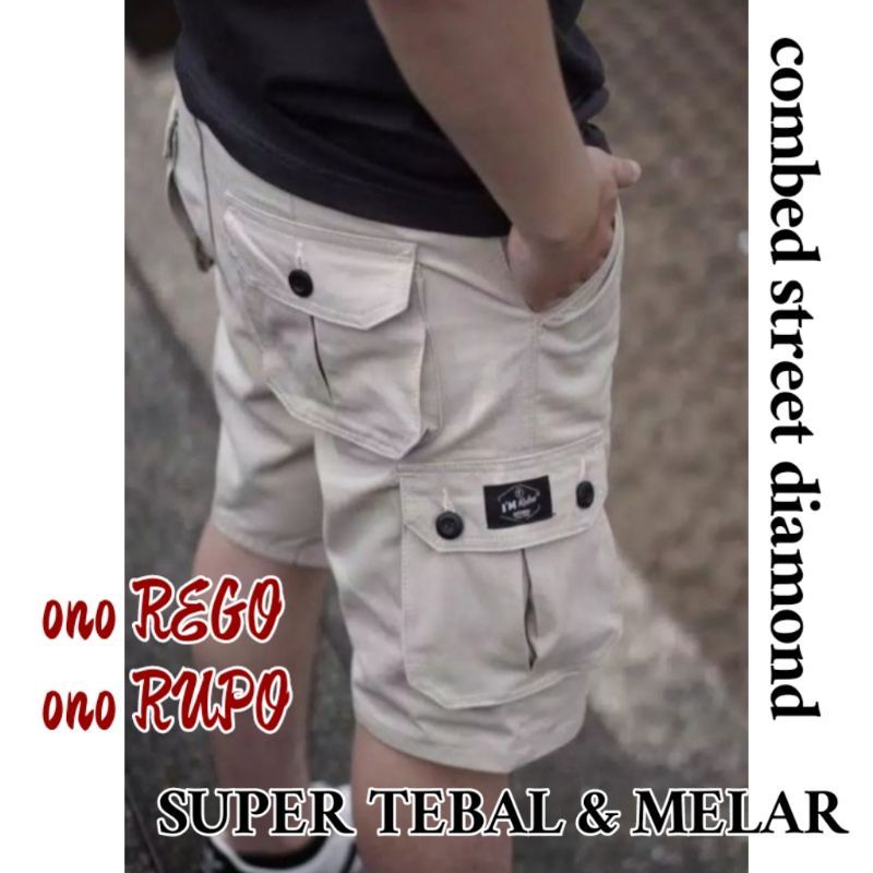 [COD]Celana Chinos Cargo Pendek Celana Rip Pria Pinggang Karet Combed Street 27-38