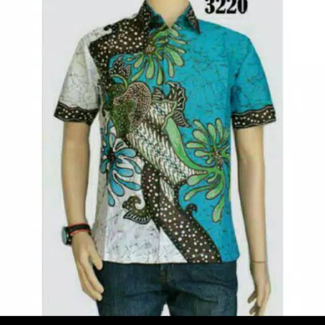 Jual Baju Kemeja Batik  Pria  lengan  pendek  Batik  Kerja  