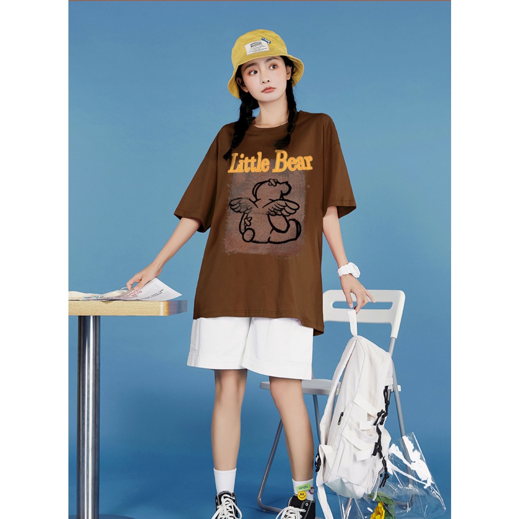 Kasual Baju Atasan Wanita/Kaos Wanita kekinian/Import T-shirt Kaos Bear (realpict)