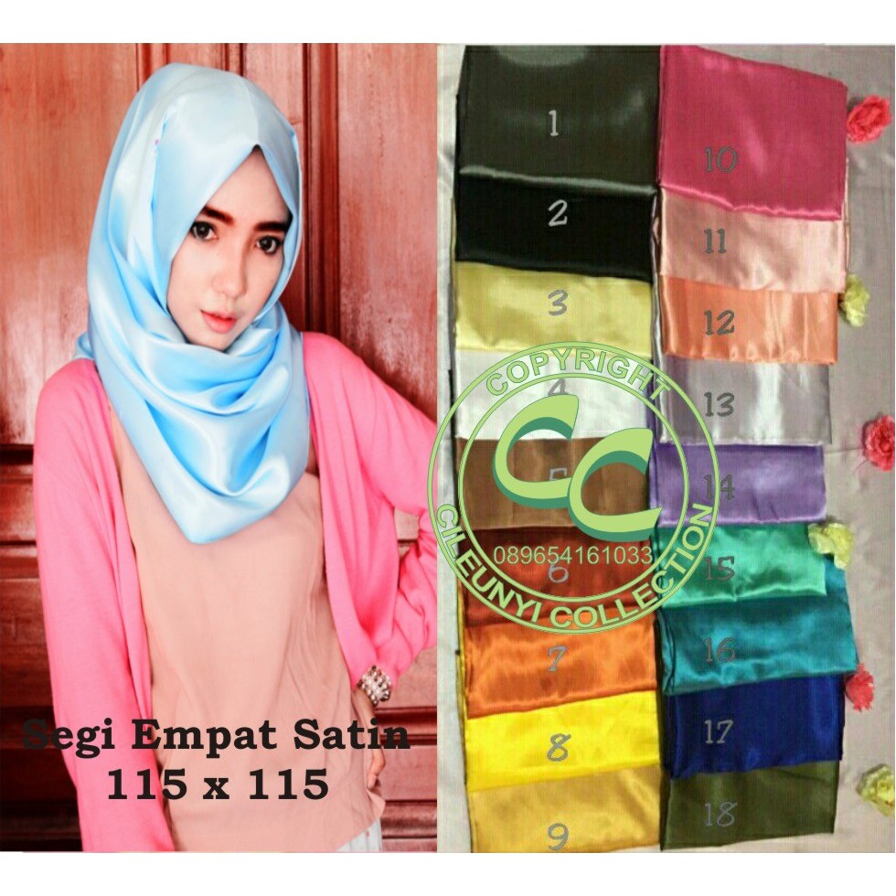 ✅ Satin Square Polos / Segi Empat Satin Sg4 / Hijab Sathin Square Velvet 115