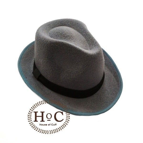 Houseofcuff Topi Fedora Hat DARK GREY FEDORA HAT LAKEN