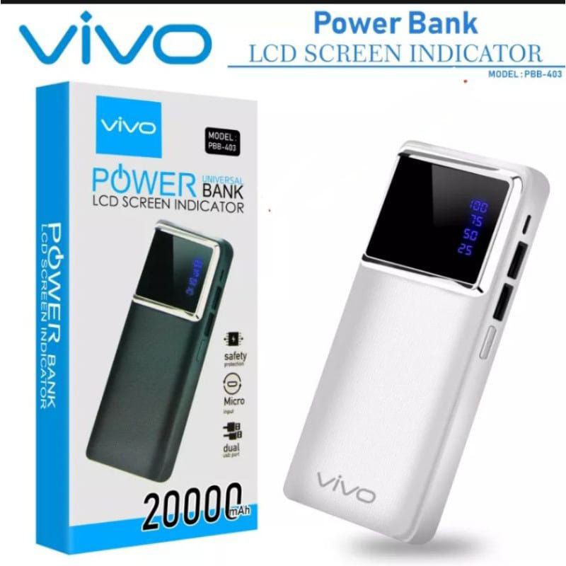 MN - PB POWERBANK POWER BANK VIVO PBB 403 PBB 404 PBB 405 MURAH KAPASITAS 20000 mAh /POWER BANK VIVO
