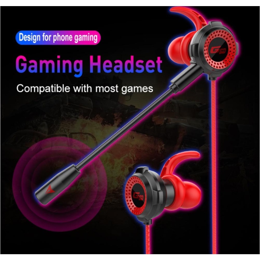 [COD] Headset Gaming G20  PUBG Bass Noise Cancelling dengan Dual Mic Mobile Earphone Gaming Murah Hifi Handsfree Headphone