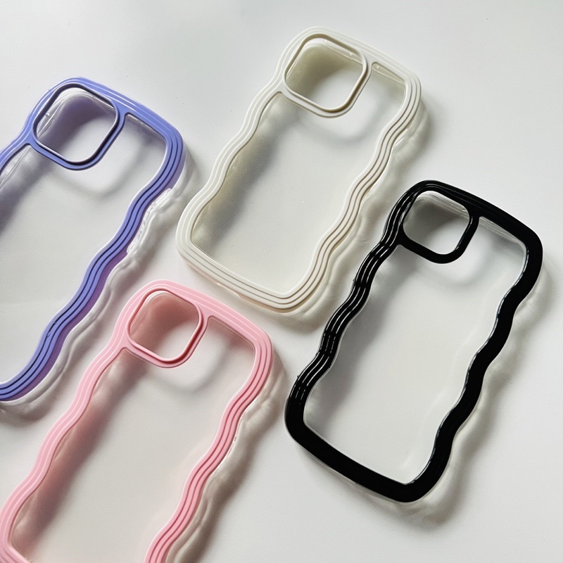 Wavy Bumper Curly Edge Casing Gelombang 2 in 1 Soft Case iPhone X XR XS 11 12 13 PRO MAX