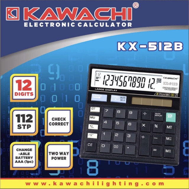 

Kalkulator Kawachi (sedang) kx512b model baru