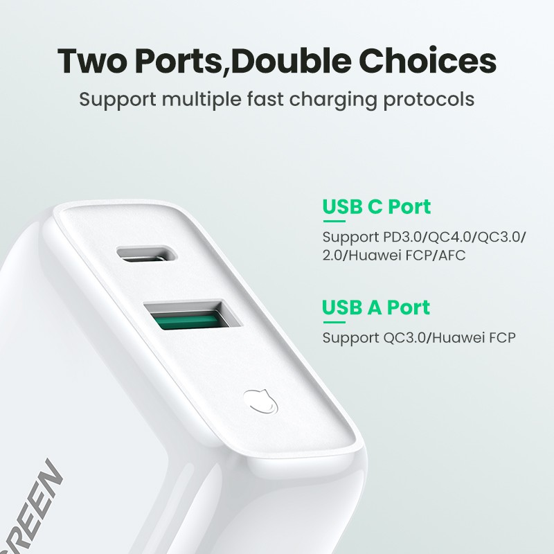 【Stok Produk di Indonesia】Ugreen Kepala Charger USB 3.0 Tipe-C PD Fast Charging 4.0 3.0 Untuk iPhone 14 / 13pro max / 11