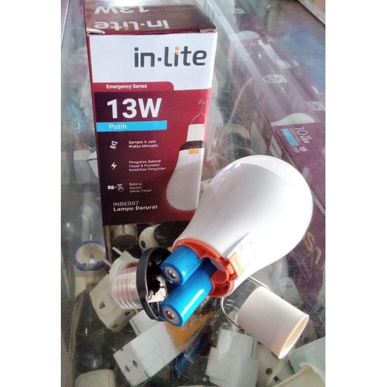 in Lite Lampu Emergency/Lampu Magic 13W~15W (Otomatis Menyala Saat Listrik Padam) Baterai Dapat Dilepas