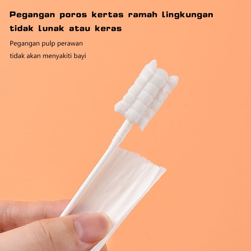 Pembersih Lidah Bayi /Pembersih Mulut Bayi / Baby Mouth Cleaner / Baby Oral Cleaner Kapas Batang Sikat Gigi Sikat Bayi Lidah Untuk Bayi 0-3 Tahun