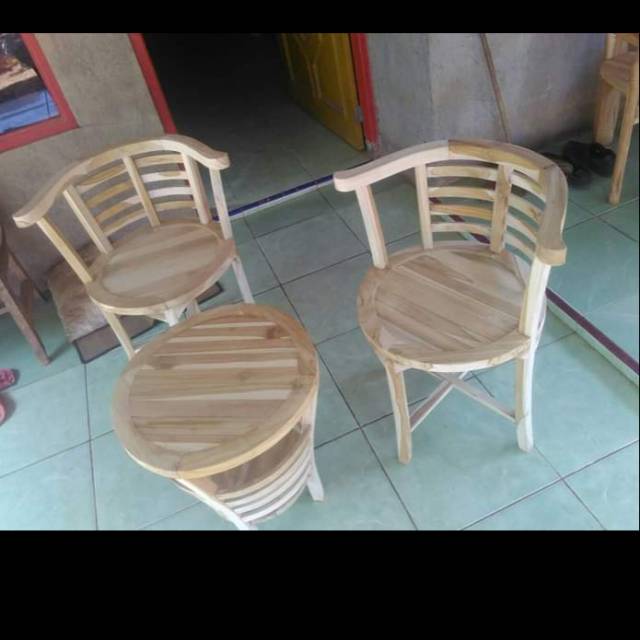 Kursi teras jati mentah ( kursi teras shabby, teras minimalis, kursi teras murah )