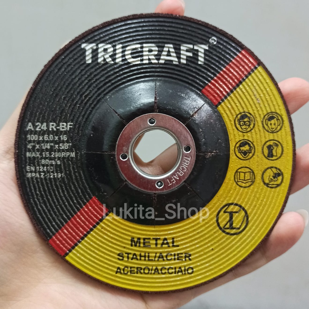 Batu Gerinda Poles Tricraft Grinding Wheel 4&quot;x 6 mm (100x6x16) Batu Gerinda Poles Besi