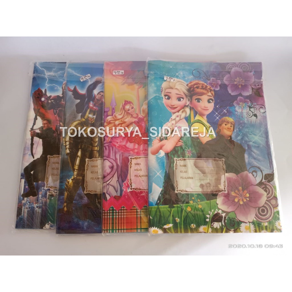 

SAMPUL BUKU TEBAL KARTUN TULIS MOTIF SUPERMAN/BARBIE/FROZEN