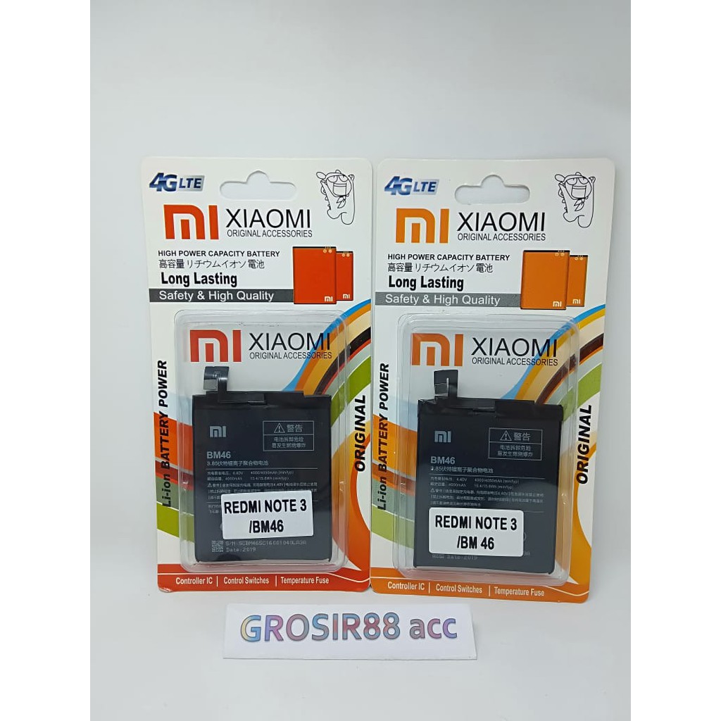 BATERAI ORIGINAL XIAOMI REDMI NOTE 3 / BM46 BM 46
