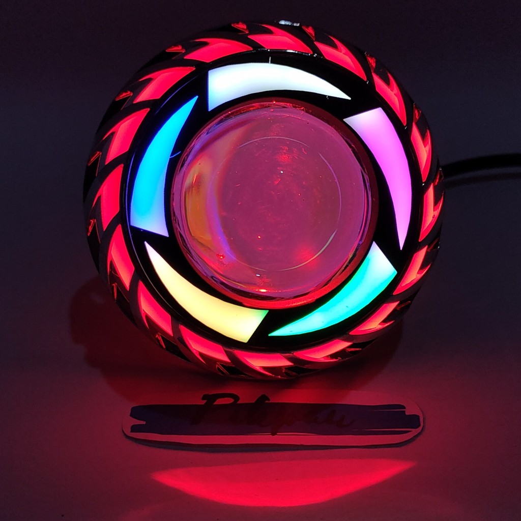 Projie Spiral Lampu LED Warna Red Rainbow Red Ukuran 3.5 inch Motor Mobil AE DE