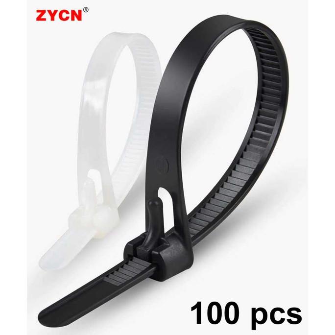 

(BISA COD) Kabel Ties Zip Tie Berulang Pakai Organizer Reusable 8x150mm 100 PCS MURAH Kode 1449