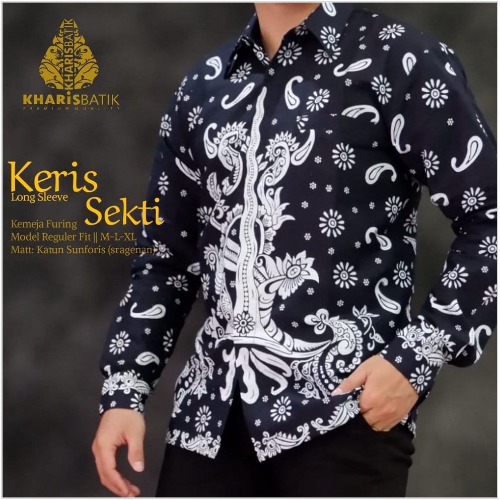 DISKON BESAR KERIS SEKTI KHARIS KEMEJA BATIK SOLO PRIA LENGAN PANJANG PENDEK LAPIS FURING ATASAN PRE