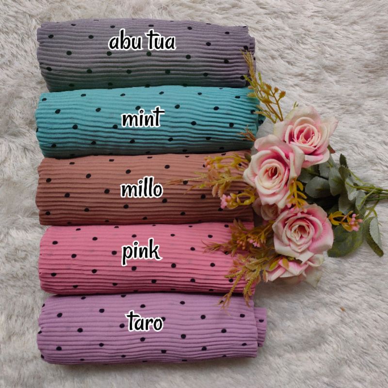 BERGO PLISKET POLKA MH / JILBAB BERGO / BERGO PLISKET MOTIF / JILBAB PLISKET / BERGO TALI / PLISKET POLKA-2