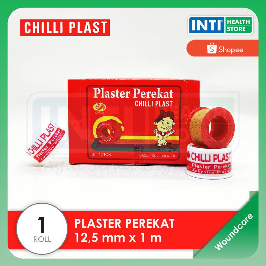 Chili Plast | Plester Perekat Rol 1,25 cm x 1 m | Plester Kain Coklat