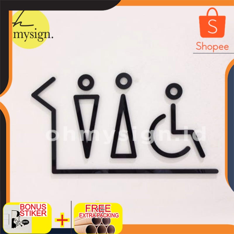 

Murah TOILET SIGN ACRYLIC STICKER | TOILET LABEL SIGN Elegan