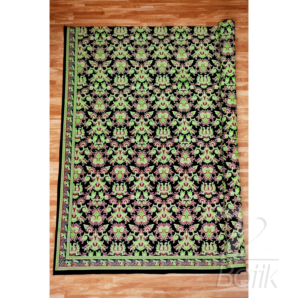 KAIN BATIK KATUN Premium Motif Arum Sari Warna Hijau Ijo Hitam Item 725549 Cap 72 Jarik Jarit Samping Kebat Panjang Batik Katun Modern Premium Bahan Seragam Batik Pernikahan Kantor Keluarga Murah Kamen Jadi Batik Bali Lembaran