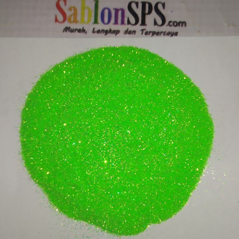 BUBUK GLITER FLO GREEN RAINBOW GLITTER POWDER 8gr CUP SEDANG