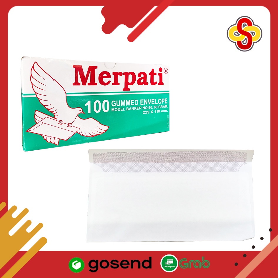 Amplop Putih Merpati 90 Polos 60 gsm (230 x 110 mm) Isi 100 Lembar