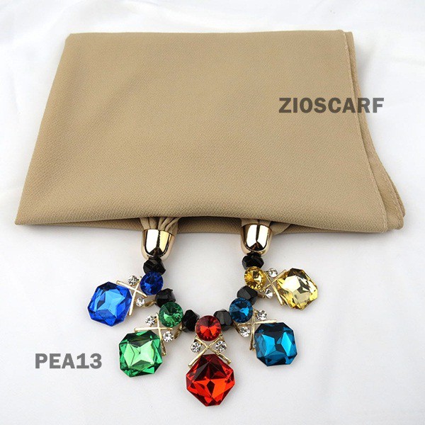 SCARF TASSEL Pashmina Instant Premium Import PEA | Pendant Scarf | Syal Kalung b