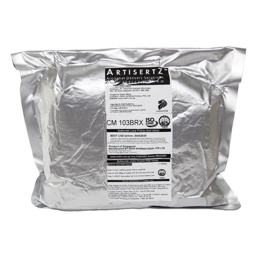 

Tepung Cone Red Velvet Buttermilk Premix - 1125 gr/pack