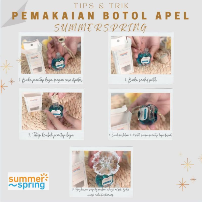 Summer Spring Botol Apel Pengharum Parfum Pewangi Ruangan Mobil Lemari Kamar Toilet Wc 10ml