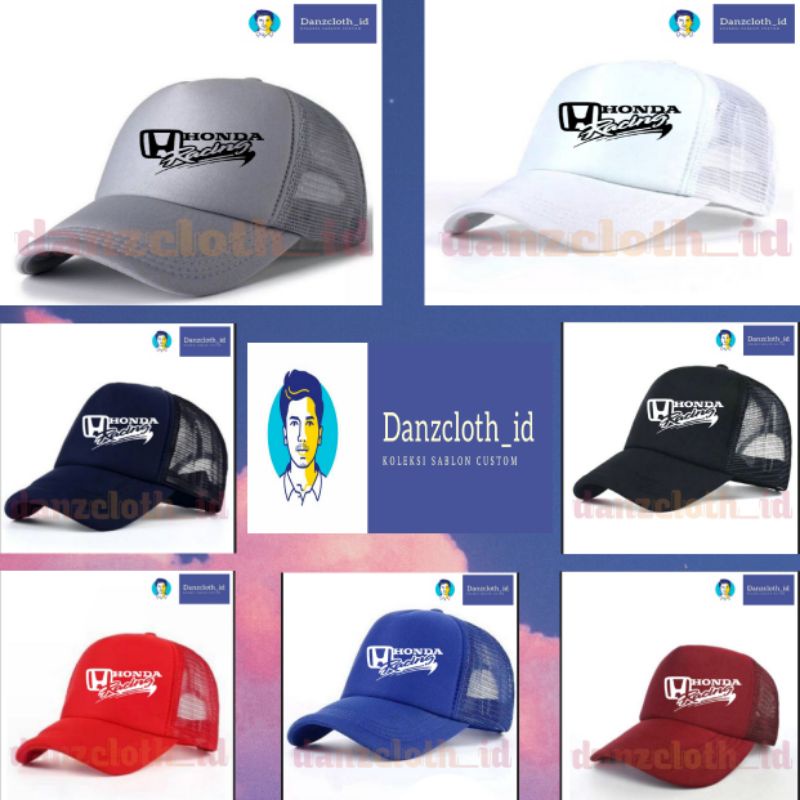 Topi Jaring Pria Anak Wanita Honda Racing Fans Satu Hati Masa Kini Unisex Original