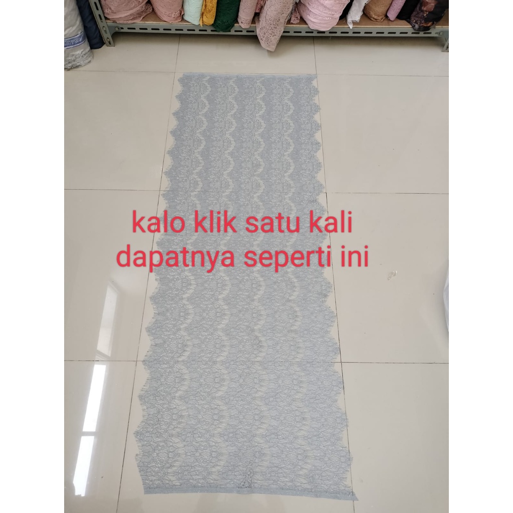 Kain Brukat Renda Pinggiran atau Lace Streaming GLITTER Murah Untuk Gaun Kebaya Dress