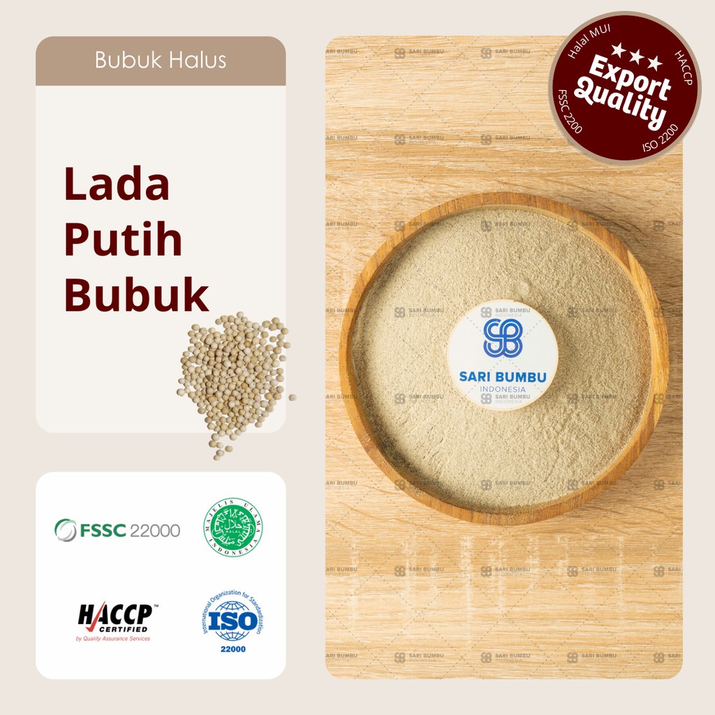 

Lada Putih Bubuk / White Pepper Powder 250gr Export Quality