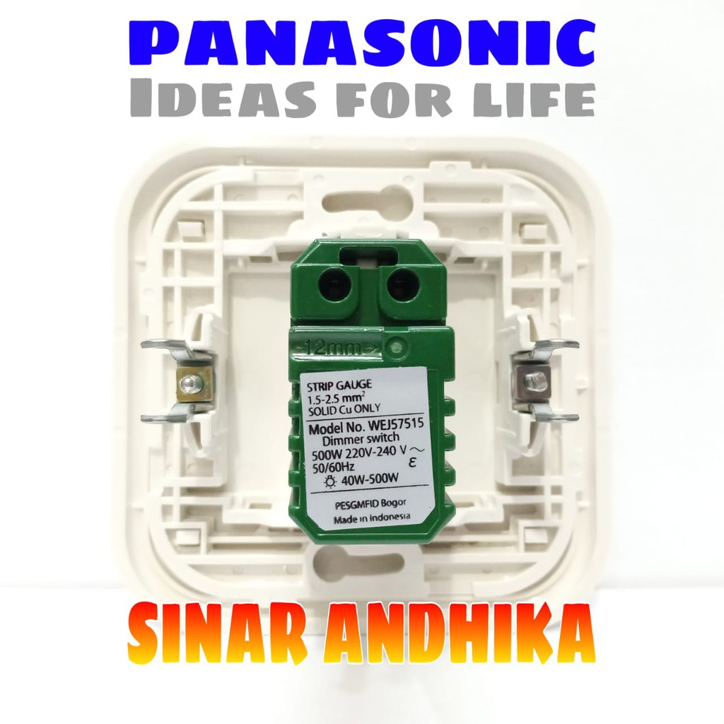 SAKLAR DIMMER + FRAME PUTIH PANASONIC 500 WATT WEJ 78019+WEJ 57515